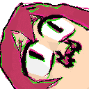Hair-down Teto doing the bocchi the rock scream
